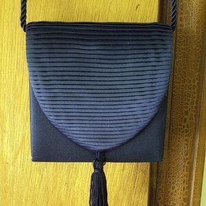 Elegant Black Tassel Women's Mini Bag with Flap, Could Be Crossbody